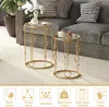 HOMCOM Tables gigognes Lot de 2 Tables Basses Rondes Design Voir les images du produit 3