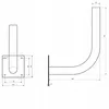 Technical drawing with dimensions of a balcony mount for a satellite dish. Produktbild-Vorschau