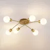 Lindby Deckenleuchte Agmar, messingfarben, Glas, 6-flg., Produktbild-Vorschau 2