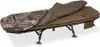 A fishing bed with a sleeping bag on it, presented against a white background. Náhľad obrázku produktu