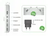 Diagram showing the dimensions and components of a video door intercom system. Produktbild-Vorschau