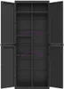 vidaXL Gartenschrank Schwarz 65x37x165 cm PP Produktbild-Vorschau 18