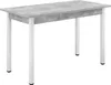 A rectangular table with a concrete-look top and white legs, shown from a slight angle against a white background. Anteprima dell’immagine prodotto