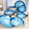 Marina 18tlg Tellerset blaue 6 Pers Kuchenteller Produktbild-Vorschau 3