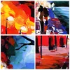 Bilder auf glas - Grafik Abbildung See Abend - 30x30cm - Produktbild-Vorschau 8