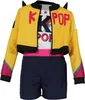 Kpop Kostüm für Jugendliche Sängerin gelb-blau-pink - 14-16 Produktbild-Vorschau 2