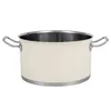 A cream-colored pot with silver handles and rim, shown against a white background. Anteprima dell’immagine prodotto