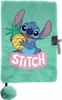 A plush teal diary with a Stitch character holding a pineapple and the word 'STITCH' in pink text. Podgląd zdjęcia produktu
