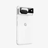 A white smartphone with a camera module on the back, placed on a white background. Produktbild-Vorschau