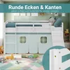 Homestyle4u dětská podkrovní postel 90x200 posuvná záclona Náhled obrázku produktu 20