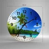Wanduhr - Rund - Glasuhr - Baum Dschungel Welle Landschaft Produktbild-Vorschau 3