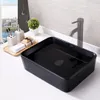 Lavabo da appoggio in Vetroceramica opaca nera 48x36 Anteprima dell’immagine prodotto 3