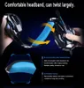 A hand is shown twisting a gaming headset to demonstrate its flexibility. Produktbild-Vorschau