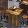 Tribesigns quadratischer Bartisch, 79 cm, Holz, Hausbar mit Produktbild-Vorschau 9