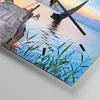 Wanduhr - Quadrat - Glasuhr - Brücke See - 40x40cm - Produktbild-Vorschau 5