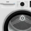 Close-up view of a Beko dryer's control panel and drum. Produktbild-Vorschau