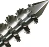 A close-up, detailed shot of a metal screw with a pointed tip and a series of serrated ridges along its shaft, set against a plain white background. Podgląd zdjęcia produktu
