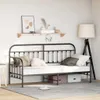 vidaXL Struttura letto da giorno nera 75 x 190 cm Acciaio Anteprima dell’immagine prodotto 2