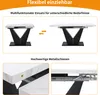 A diagram showing an extendable table in two positions, with close-up views of the table mechanism. Anteprima dell’immagine prodotto