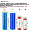 Diagram comparing battery sizes and indicating compatibility. Produktbild-Vorschau