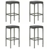 set bar da giardino 5 pezzi con cuscini in poly rattan Anteprima dell’immagine prodotto 3