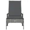 Sonnenliege mit Auflage Grau Poly Rattan Produktbild-Vorschau 3