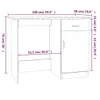 Scrivania in rovere affumicato 100x50x76 cm materiale a Anteprima dell’immagine prodotto 7