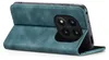 A teal flip case for a smartphone is shown from a side angle, with the case open and the phone partially visible. Produktbild-Vorschau