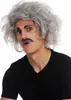 WIG ME UP Perücke Schnauzbart Grau Wild Einstein Opa Produktbild-Vorschau 2