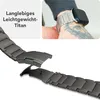 A collage showing a close-up of a watch band and a person wearing a watch with a similar band. Produktbild-Vorschau
