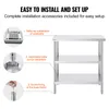 An illustration showing the steps to assemble a stainless steel worktable. Anteprima dell’immagine prodotto