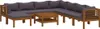vidaXL 9-tlg. Garten-Lounge-Set mit Auflage Massivholz Produktbild-Vorschau 1