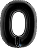 Riesenzahl Folienballon 40"/102cm | Schwarz Zahl: 0 Produktbild-Vorschau 1
