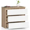 Kommode in sonoma weiß mit drei Schubladen, 57 cm hoch und Produktbild-Vorschau 2
