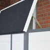 A close-up view of a pet house, showing the roof and part of the wall, with a brick wall in the background. Produktbild-Vorschau