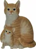 Gartenfigur Dekofigur Katze mit Katzenbaby Produktbild-Vorschau 2