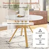 OKWISH Table À Manger - Ronde Avec Pieds Métal Or, Plateau Voir les images du produit 5