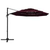 vidaXL Parasol avec mât en aluminium 4 couches rouge Voir les images du produit 1