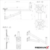 PremiumX 100cm Wandhalter Aluminium zwei Wandplatten SAT Produktbild-Vorschau 4
