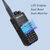 A close-up marketing image of a Retevis RT3S DMR radio, with text overlays highlighting its features. Produktbild-Vorschau