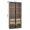 Merax Glasvitrine 2er-set, mit LED, 4 Türen, 4 Schubladen, Produktbild-Vorschau 3