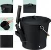 relaxdays Ascheeimer mit Deckel & Kehrset 7,5 L Produktbild-Vorschau 2