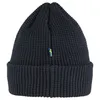A dark navy knitted beanie with a small Swedish flag emblem. Náhled obrázku produktu