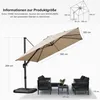 PURPLE LEAF Ampelschirm Twist 300 x 300 cm Sonnenschirm mit Produktbild-Vorschau 2