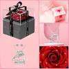 A collage of images showcasing a gift set for 'Mama' including a preserved rose, a necklace, and earrings, along with packaging details and a close-up of the rose. Náhľad obrázku produktu