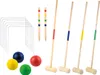 Jeu de croquet en bois dans filet FSC100%, 4 maillets Voir les images du produit 1