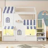 Lit superposé enfant 90 x 200 cm avec escalier avec espace Voir les images du produit 3