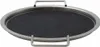 A product shot of a round metal tray with a black insert and two handles. Podgląd zdjęcia produktu