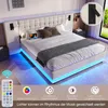 A modern bed with LED lighting and integrated features. Voir les images du produit