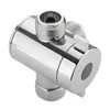 A chrome-plated T-adapter for a showerhead, shown in isolation against a white background. Produktbild-Vorschau